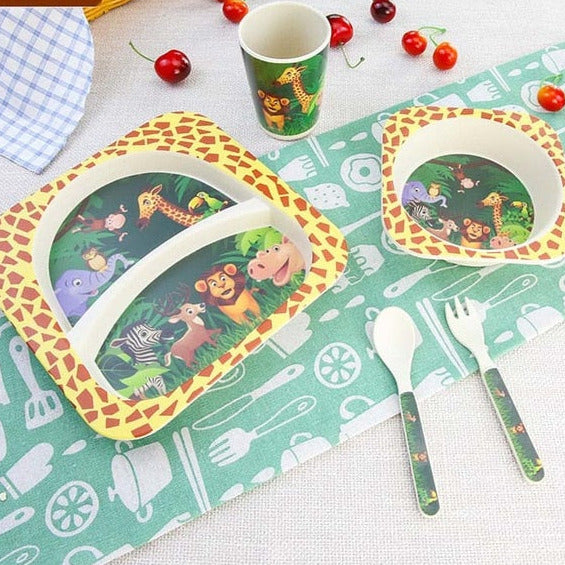 5 piece Baby Bamboo Tableware Set eprolo The Little Baby Brand