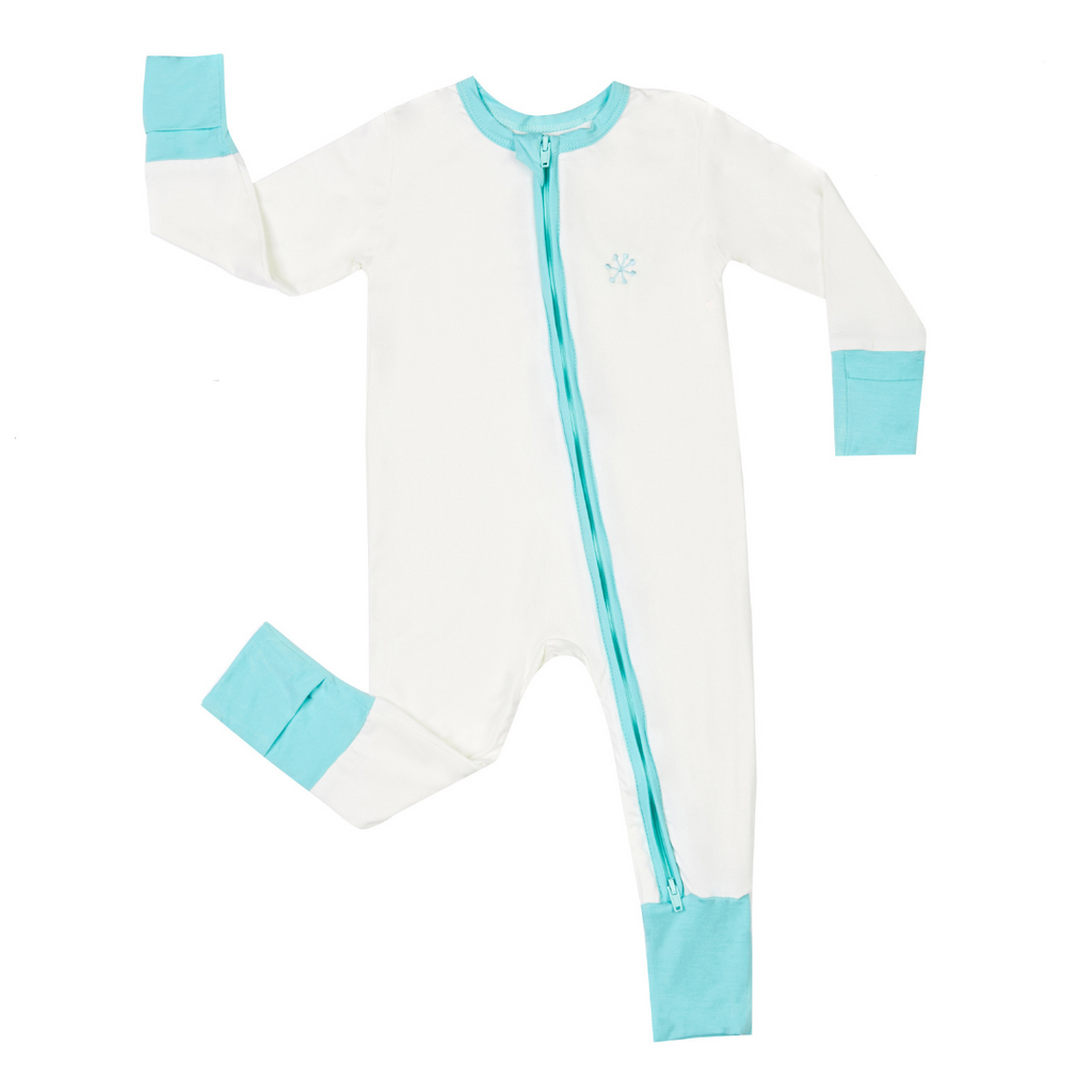 Baby Clothing Turquoise Breeze Bamboo Sleepeaz Sleepsuit Elivia James The Little Baby Brand