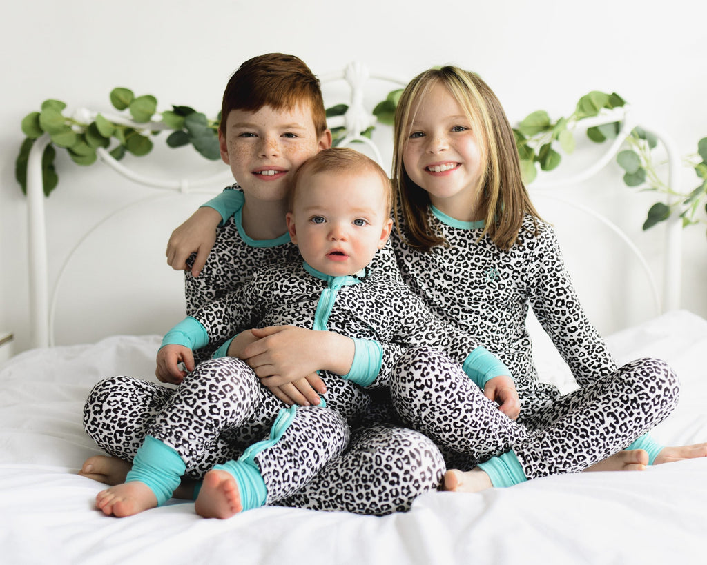 Pajamas Leopard Azure Playjays - Bamboo Children’s Pyjamas Elivia James The Little Baby Brand