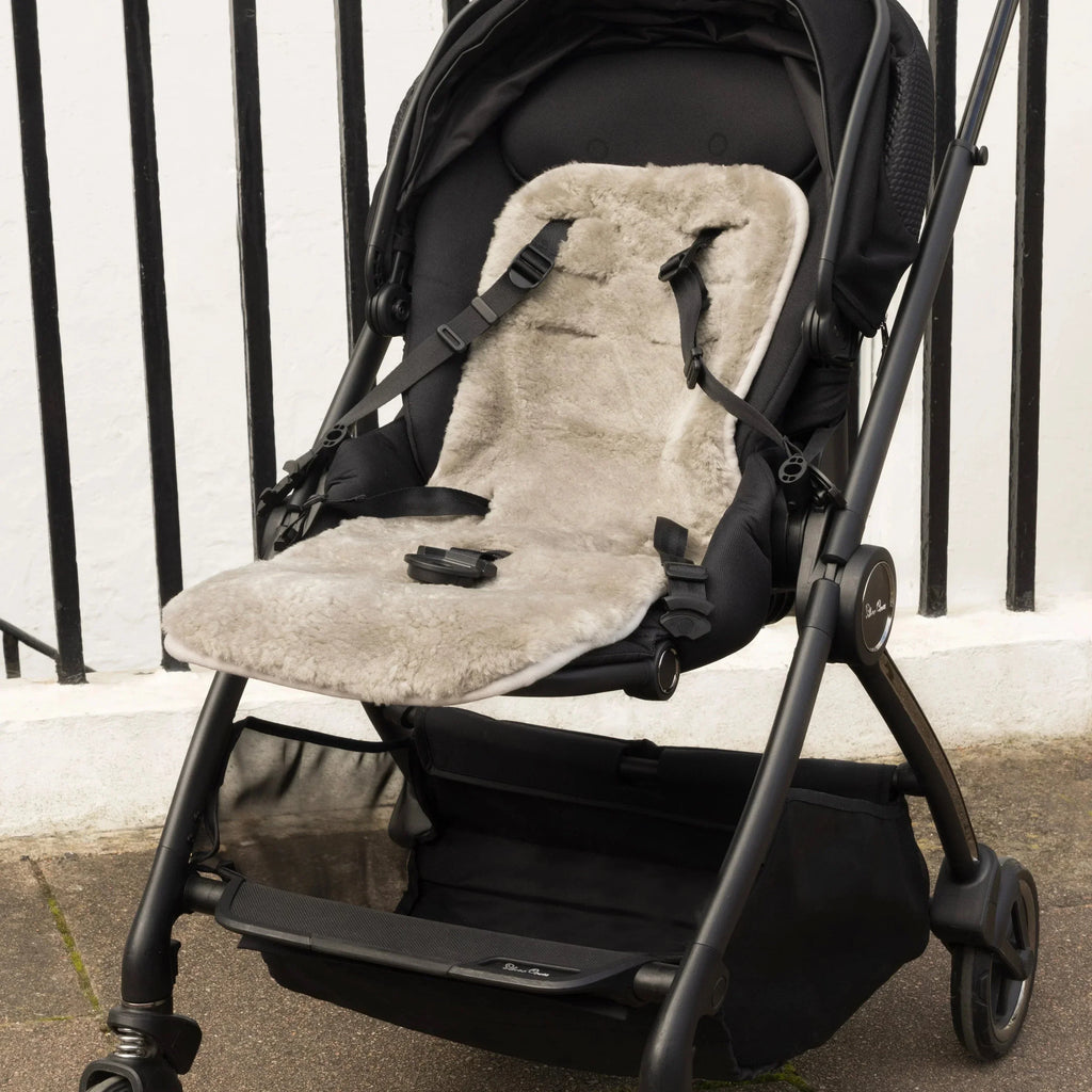 Sheepskin Pram Liner Baby Lambskin Pram Liner - Grey The Little Baby Brand The Little Baby Brand