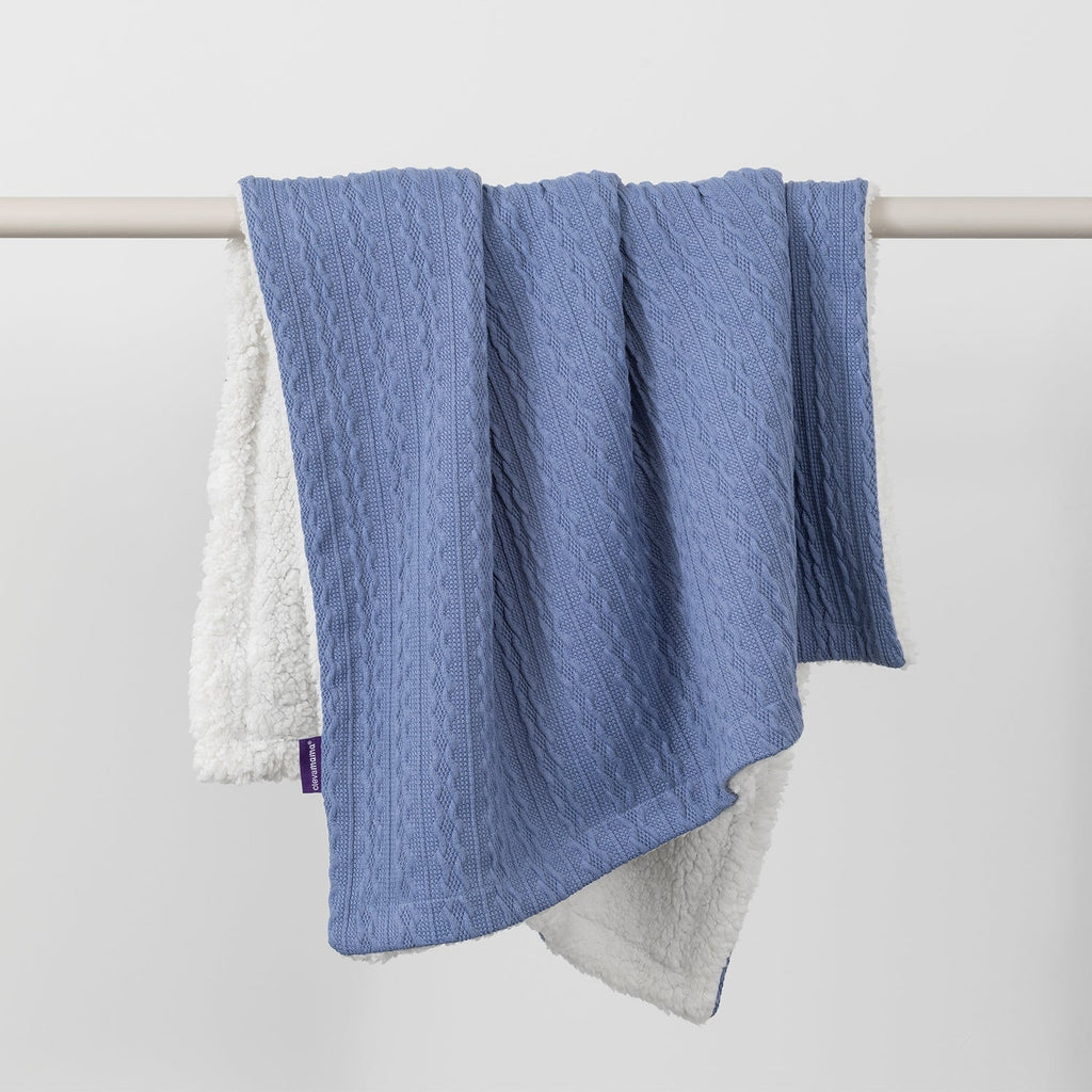 baby blanket Clevamama Blankets - Luxe Sherpa Baby Blanket Blue The Little Baby Brand The Little Baby Brand