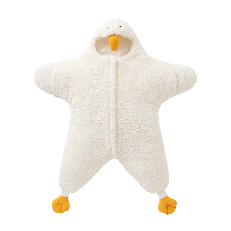 Little Yellow Duck Baby Wrapped with Lamb Fleece Thickened Newborn Baby Wrapped with Anti Startle Sleeping Bag for Newborn eprolo The Little Baby Brand