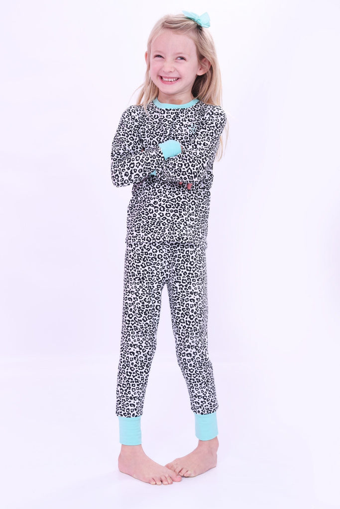 Pajamas Leopard Azure Playjays - Bamboo Children’s Pyjamas Elivia James The Little Baby Brand