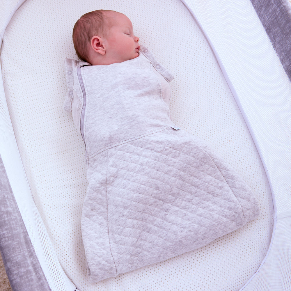 Baby Sleeping Bag Purflo Swaddle To Sleep Bag 2.5 Tog Minimal - Grey 0-4M The Little Baby Brand The Little Baby Brand