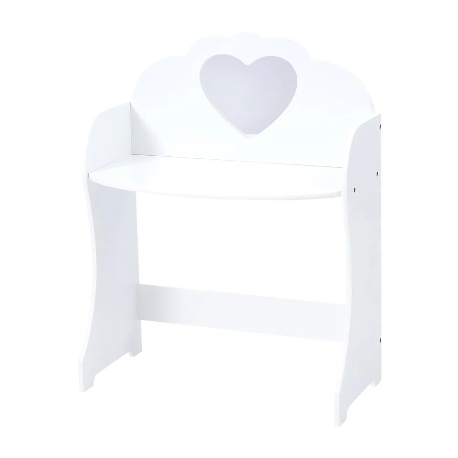 vanity unit White Wooden Dressing Table and Stool Set Liberty House Toys The Little Baby Brand