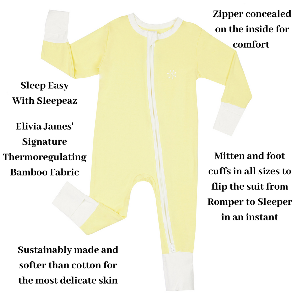 Baby Clothing Sweet Sunshine Bamboo Sleepeaz Sleepsuit Elivia James The Little Baby Brand