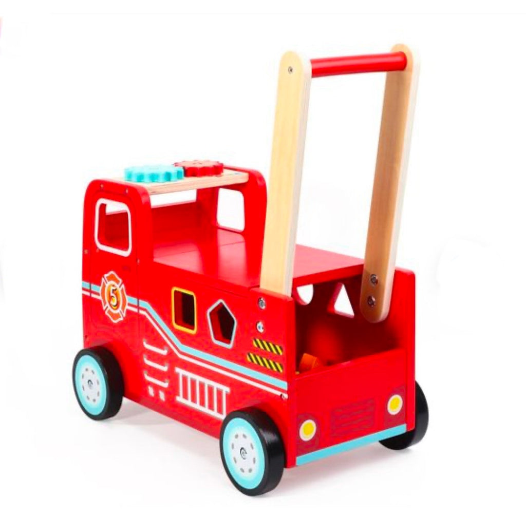 Wooden Toys Wooden Fire Engine Rider and Push Along Toy SOKA Play Imagine Learn The Little Baby Brand