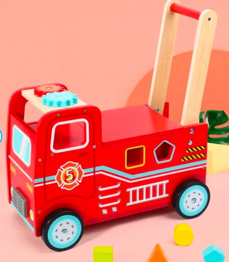 Wooden Toys Wooden Fire Engine Rider and Push Along Toy SOKA Play Imagine Learn The Little Baby Brand