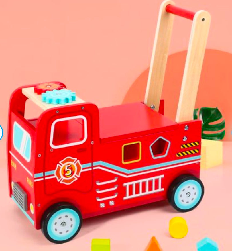 Wooden Toys Wooden Fire Engine Rider and Push Along Toy SOKA Play Imagine Learn The Little Baby Brand