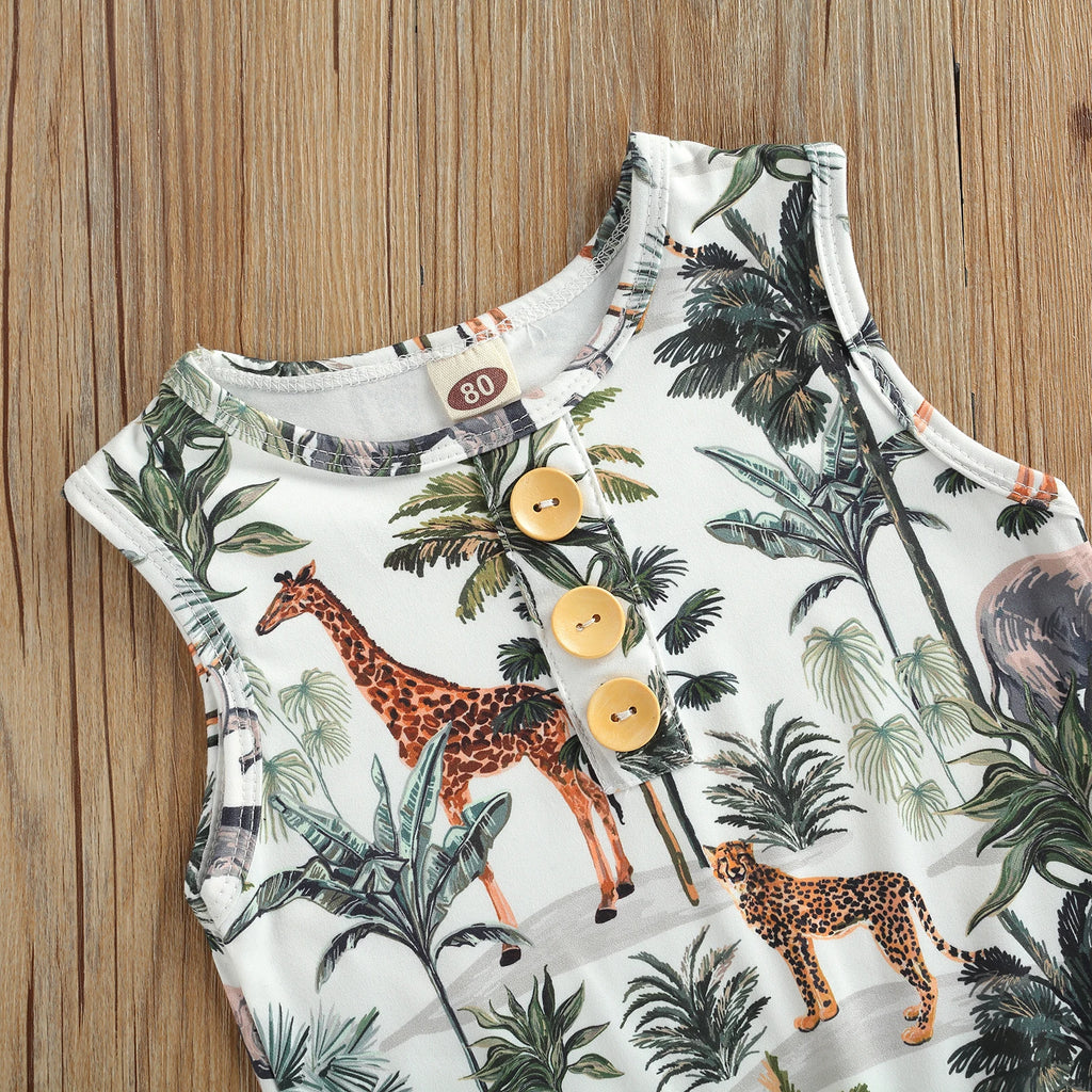 Baby Clothing Sleeveless Baby Romper - Jungle (Copy) The Little Baby Brand The Little Baby Brand