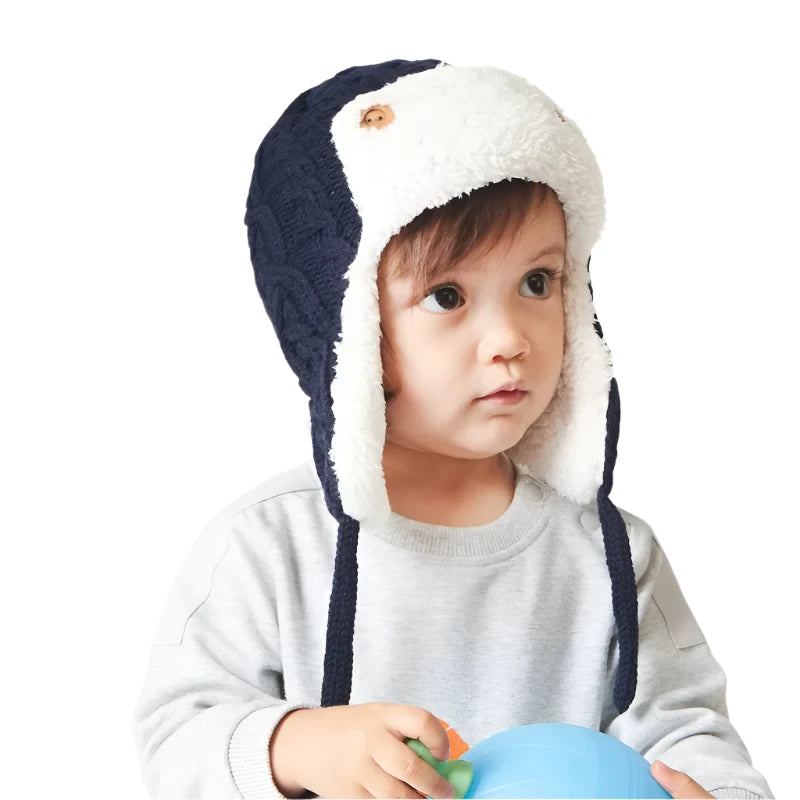 0-5Years Autumn Winter Baby Knitted Hat New Solid Color Boys Girls Children's Wool Hat  Velvet Thickened Warmth  Hat The Little Baby Brand The Little Baby Brand