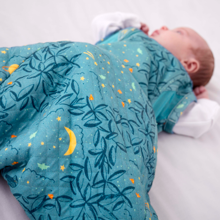 swaddle and Sleeping bag Purflo Swaddle To Sleep Bag 2.5Tog Stargazer Midnight 0-4M The Little Baby Brand The Little Baby Brand