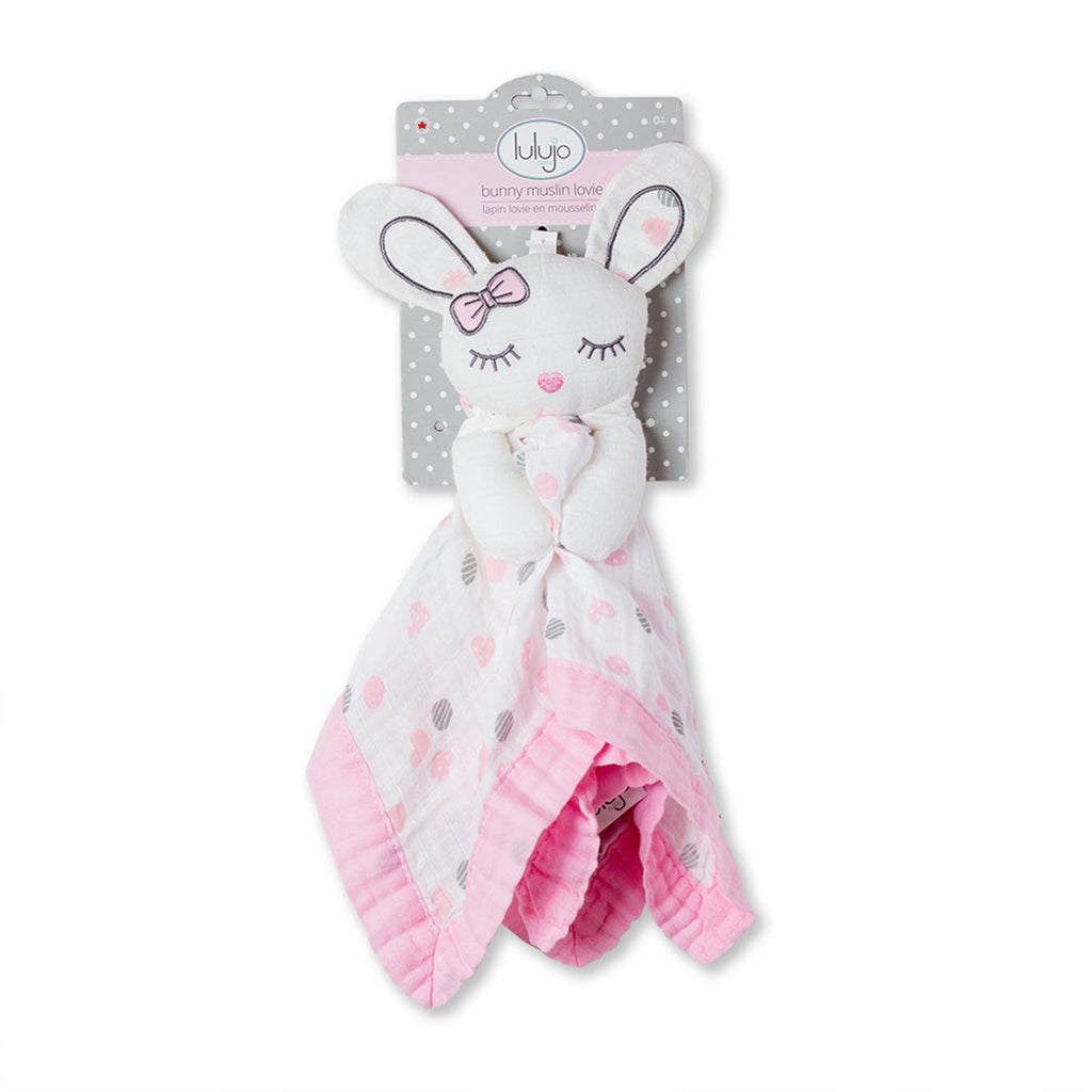 Baby Comforter Lulujo Muslin Lovies Pink Bunny The Little Baby Brand The Little Baby Brand