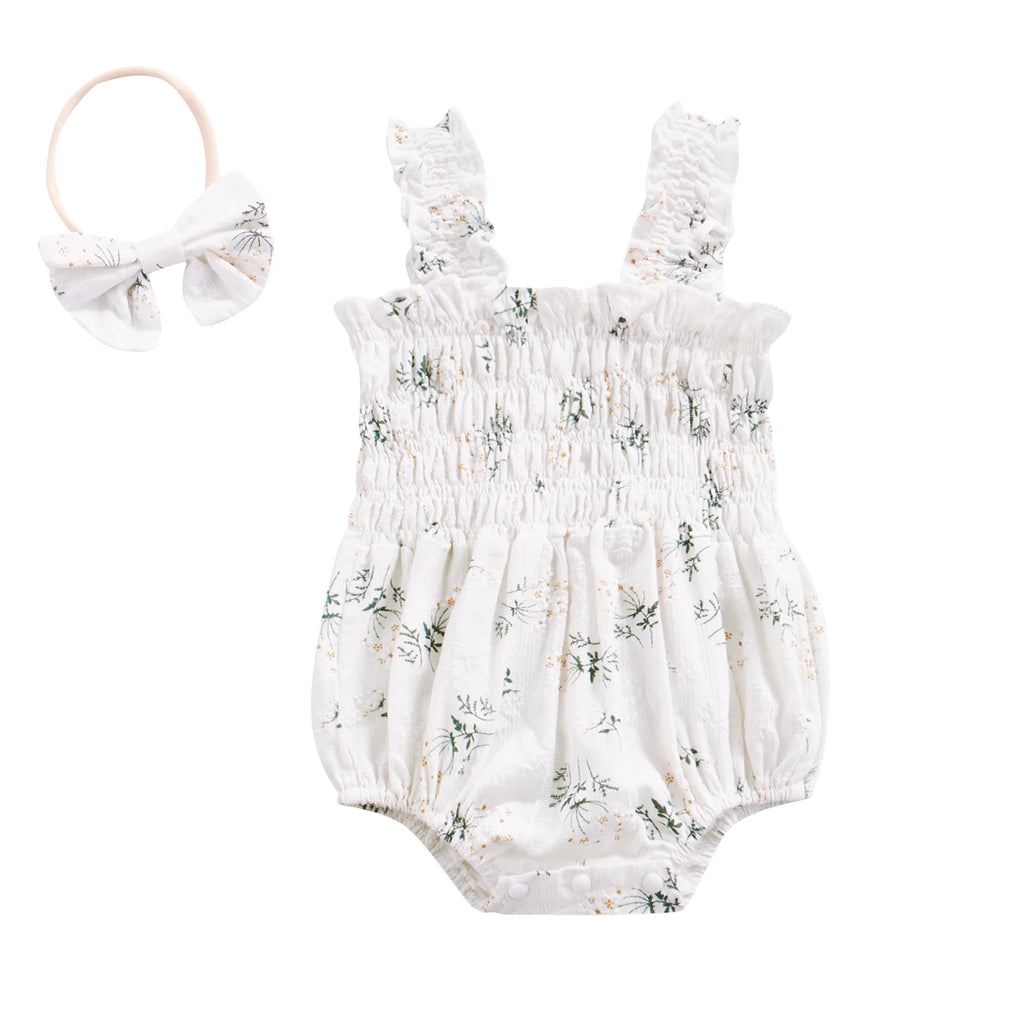 Baby Rompers Girls Sleeveless Baby Romper with Bow Set (Copy) The Little Baby Brand The Little Baby Brand