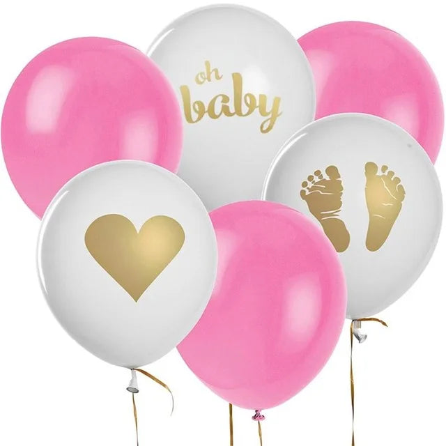 10pcs 10inch Oh Baby Printed Latex Balloons Baby Feet Pattern for Kid Birthday Party Decoration Boy Girl Baby shower Supplies The Little Baby Brand The Little Baby Brand