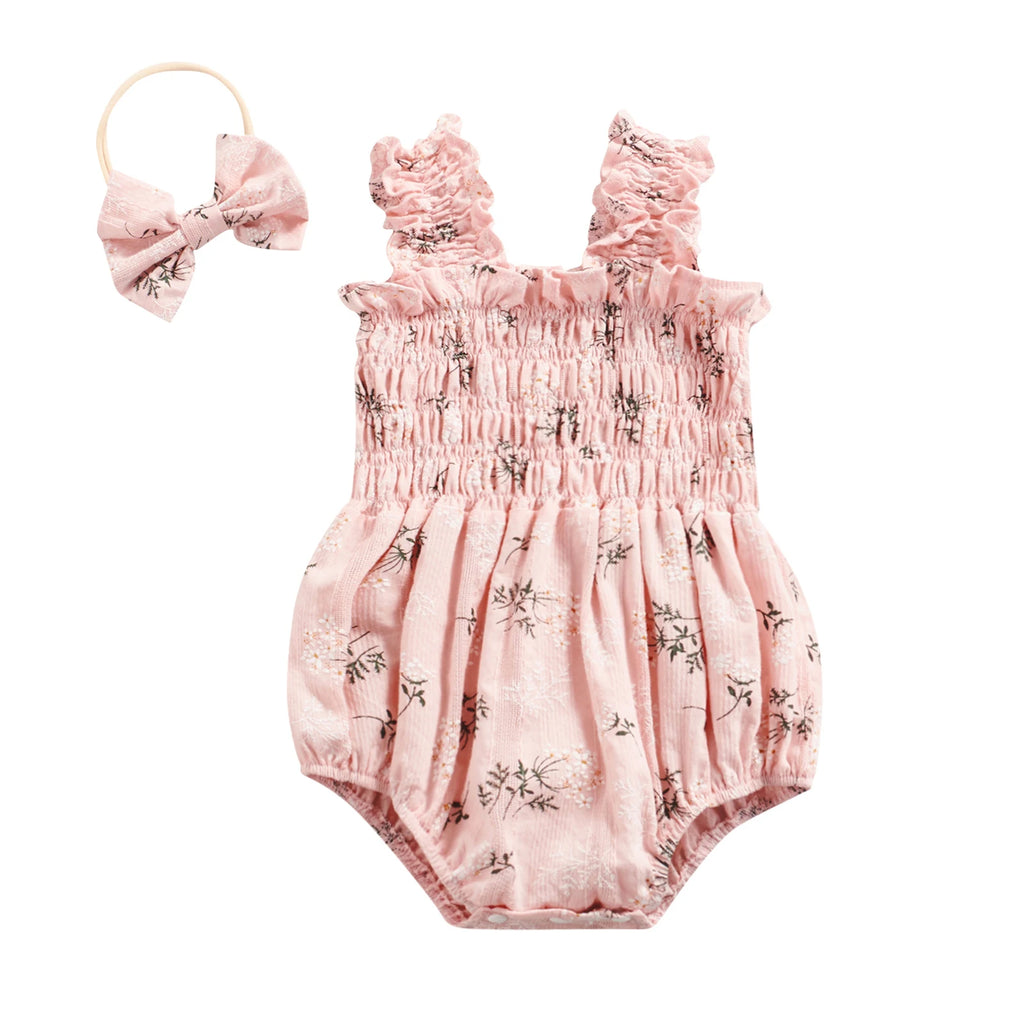 Baby Rompers Girls Sleeveless Baby Romper with Bow Set (Copy) The Little Baby Brand The Little Baby Brand