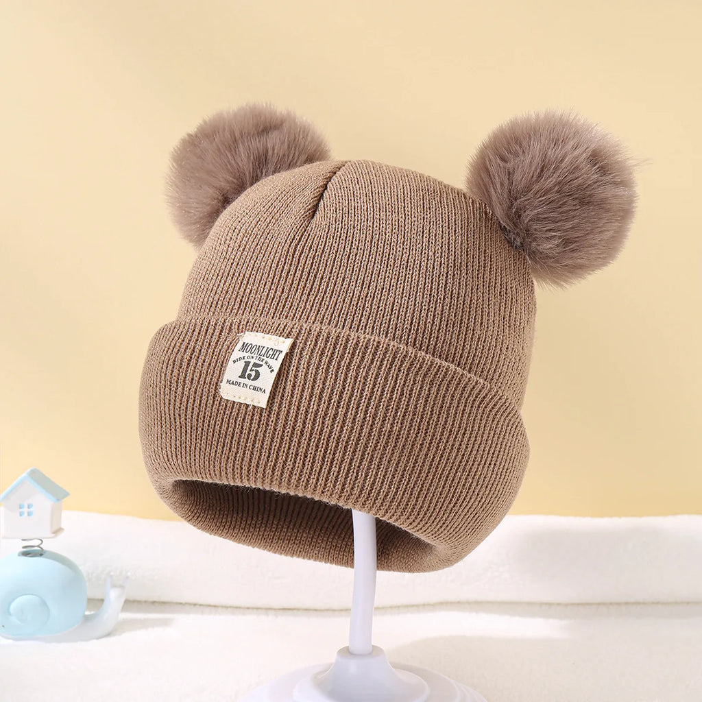 Autumn Winter Baby Warm Knitted Hats With Pom Kids Knit Beanie Hat Solid Color Children Hat For Boys Girls Accessories The Little Baby Brand The Little Baby Brand