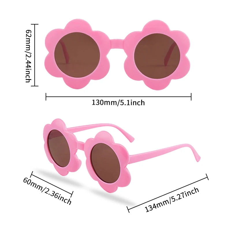 2023 New Children Cute Colors Acrylic Sun Flower Sunglasses UV400 Baby Girls Outdoor Protection Sunglasses Kids Sun Glasses The Little Baby Brand The Little Baby Brand