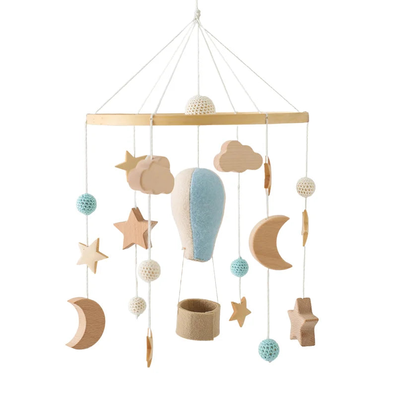 Crib Mobile Bed Bell Wooden Baby Rattles Soft Felt Cartoon Animal Bed Bell Newborn Music Box Hanging Toy Crib Bracket Baby Gifts The Little Baby Brand The Little Baby Brand