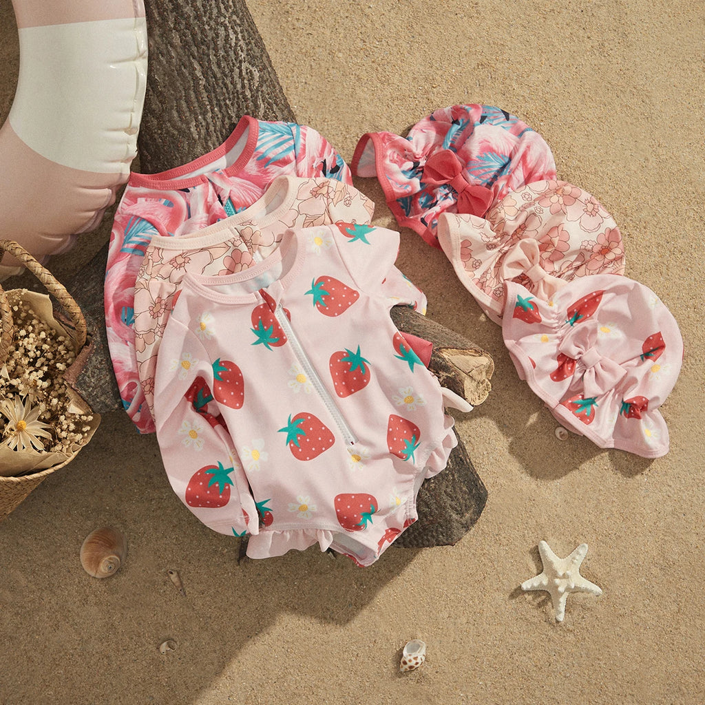 Baby Swimwear Baby Girls Swimsuit and Hat Set (Copy) The Little Baby Brand The Little Baby Brand