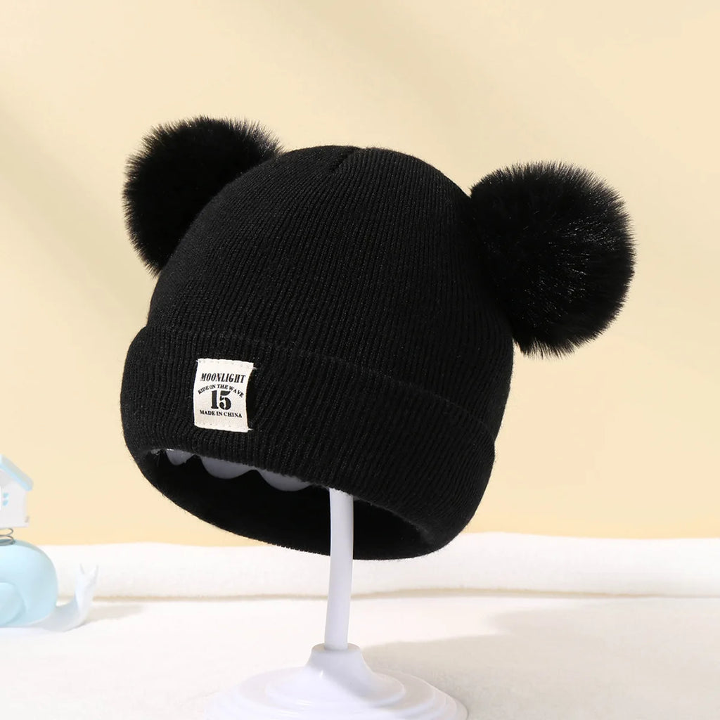 Autumn Winter Baby Warm Knitted Hats With Pom Kids Knit Beanie Hat Solid Color Children Hat For Boys Girls Accessories The Little Baby Brand The Little Baby Brand