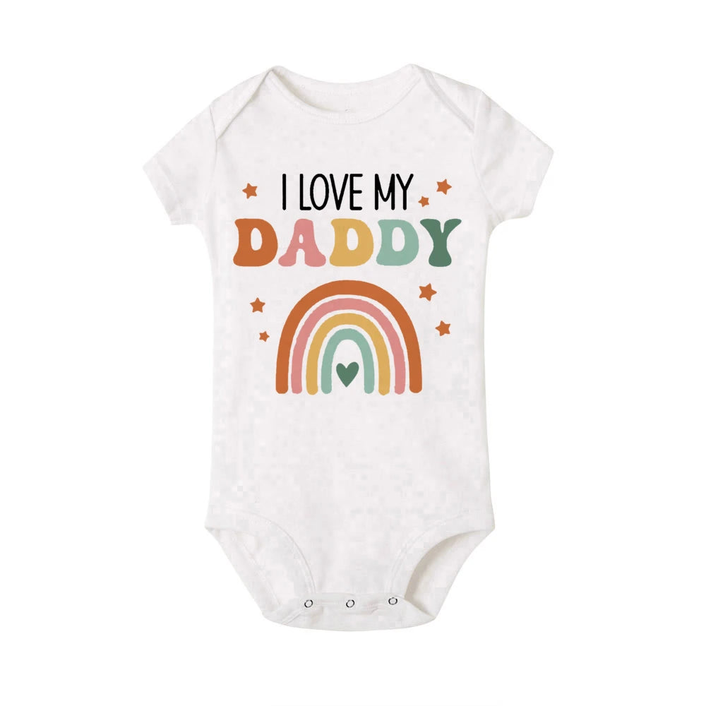 I Love Mummy & Daddy Rainbow Printed Newborn Baby Bodysuits Funny Summer Short Sleeve Infant Rompers Body Boys Girls Jumpsuits The Little Baby Brand The Little Baby Brand