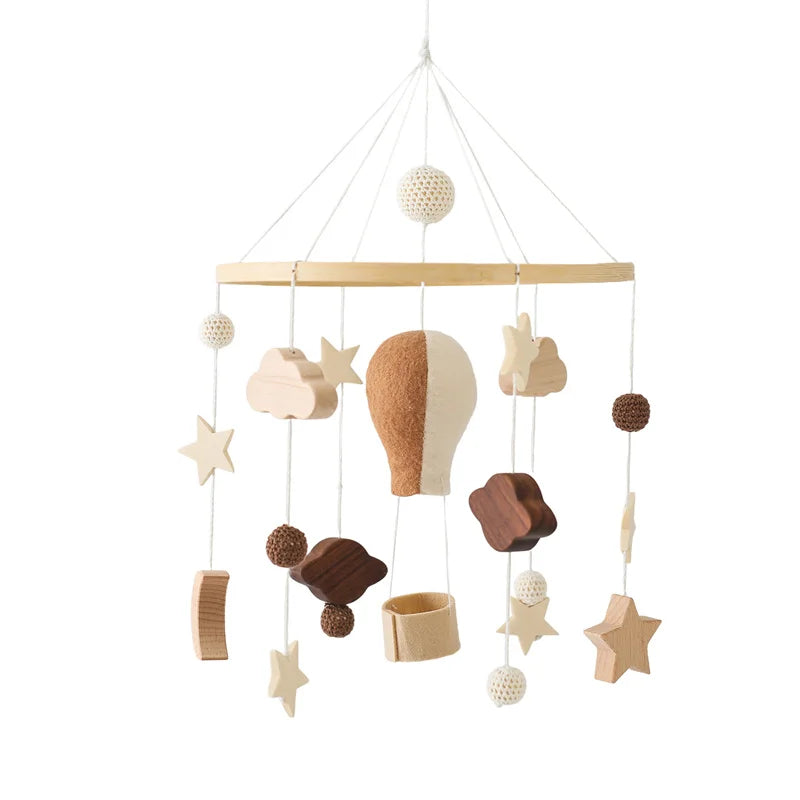 Crib Mobile Bed Bell Wooden Baby Rattles Soft Felt Cartoon Animal Bed Bell Newborn Music Box Hanging Toy Crib Bracket Baby Gifts The Little Baby Brand The Little Baby Brand