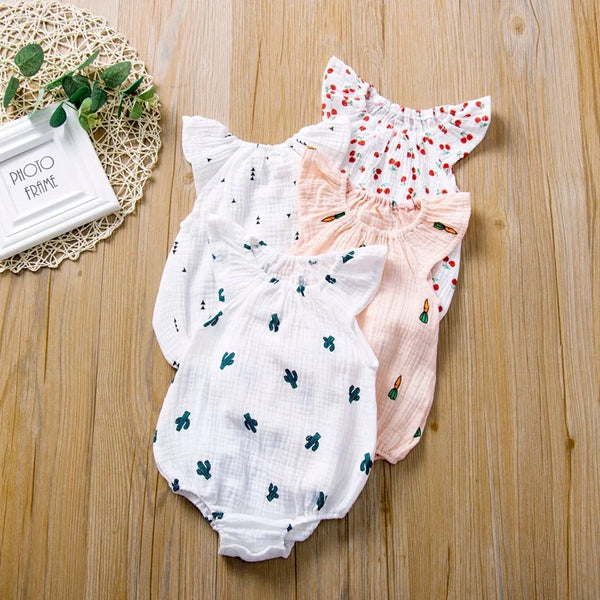 Summer Newborn Infant Baby Girls Romper Muslin Cotton Linen Infant Romper Playsuit Jumpsuit Fashion Baby Clothing The Little Baby Brand The Little Baby Brand