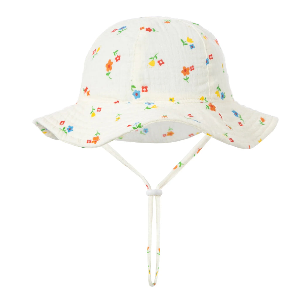 Baby Cotton Bucket Hat New Children Sunscreen Outdoor Caps Boys Girls Print Panama Hat Unisex Beach Fishing Hat For 3-12 Months The Little Baby Brand The Little Baby Brand