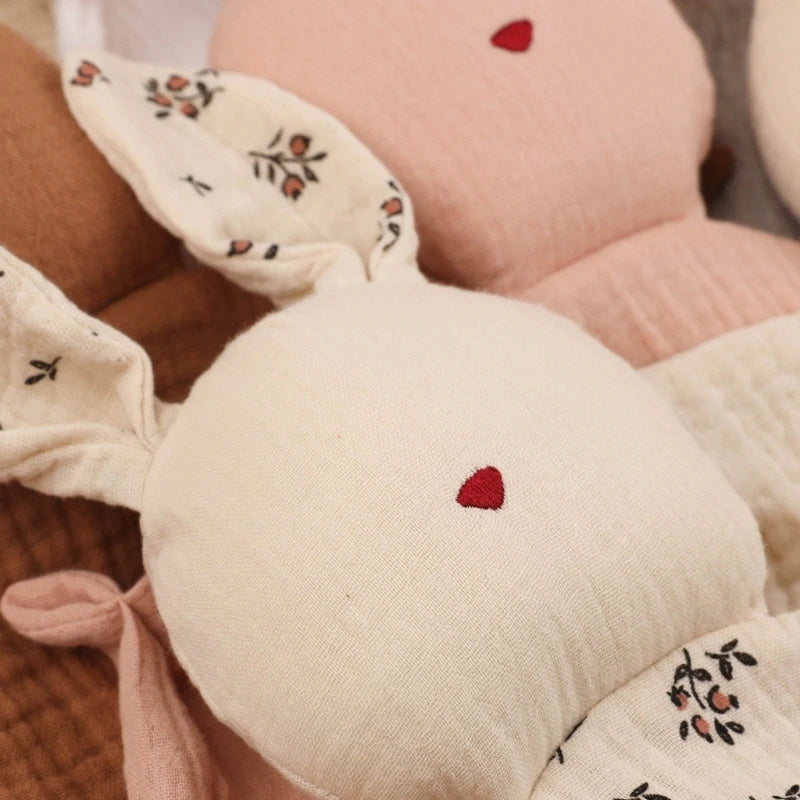 Cute Baby Rattle Bunny Muslin Towel Newborn Soft Cotton Sleeping Dolls Burp Soothing Cloth Blanket Educational Plush Rabbit The Little Baby Brand The Little Baby Brand