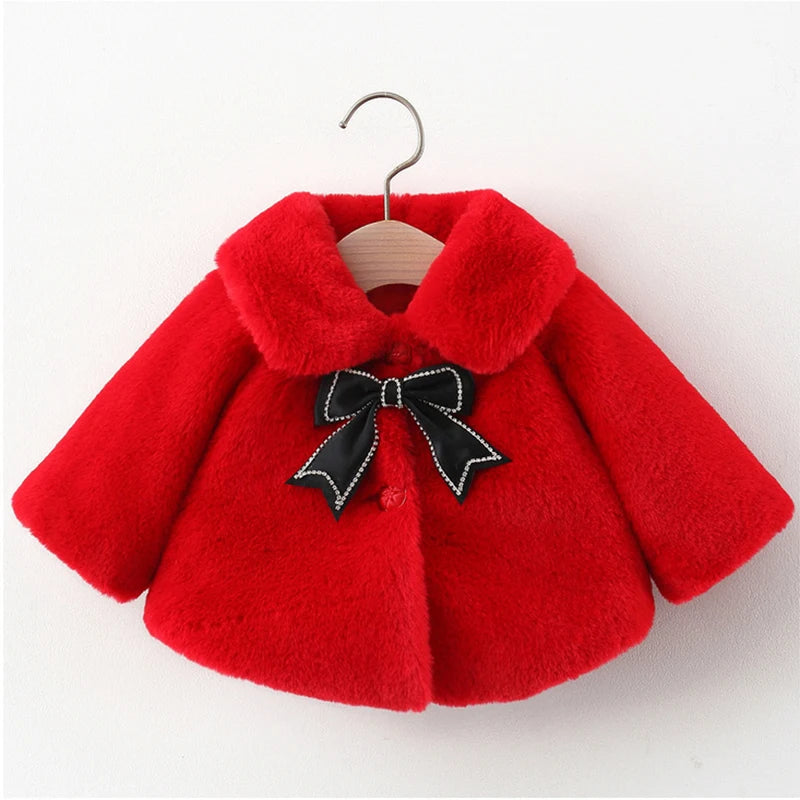 2024 New Winter Jacket For Baby Girl Clothes Fashion Christmas Princess Cloak Autumn Warm Faux Fur Girls Coat Plush Baby Outwear The Little Baby Brand The Little Baby Brand