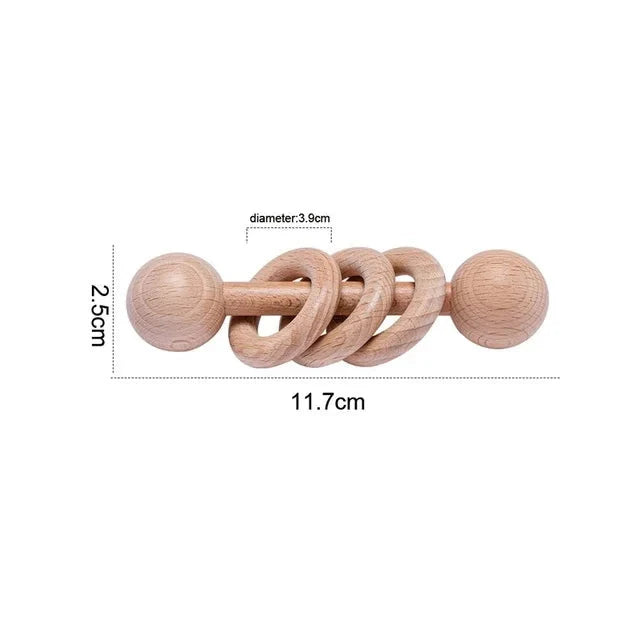 1Set Baby Toys Music Rattle Wood Crochet Bead Bracelet Wooden Rodent Chew Play Gym Montessori Baby Teether Products Newborn Gift The Little Baby Brand The Little Baby Brand