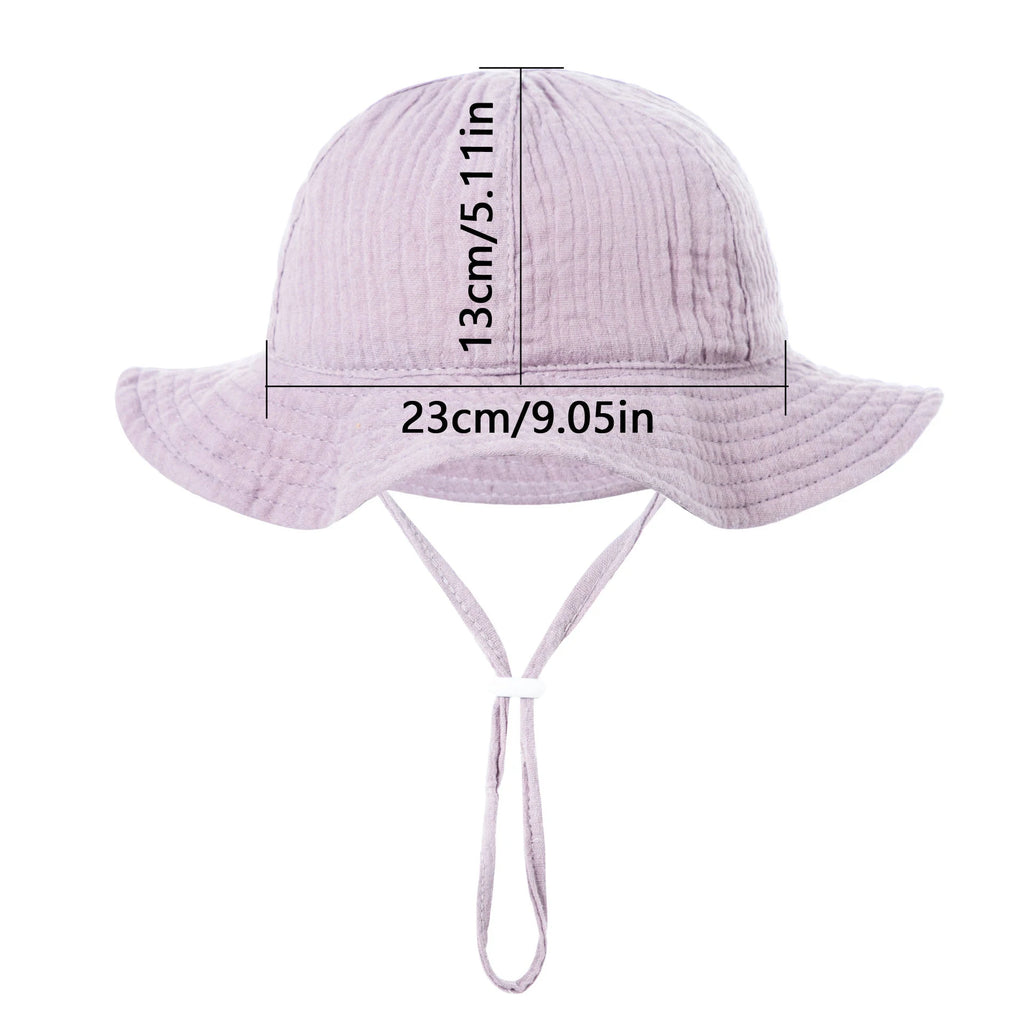 Baby Cotton Bucket Hat New Children Sunscreen Outdoor Caps Boys Girls Print Panama Hat Unisex Beach Fishing Hat For 3-12 Months The Little Baby Brand The Little Baby Brand