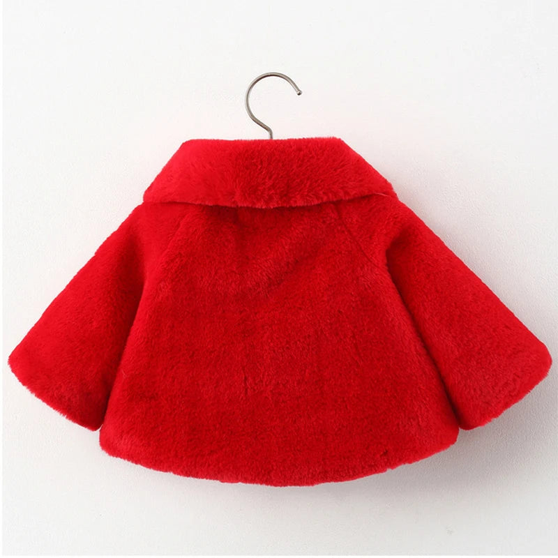 2024 New Winter Jacket For Baby Girl Clothes Fashion Christmas Princess Cloak Autumn Warm Faux Fur Girls Coat Plush Baby Outwear The Little Baby Brand The Little Baby Brand