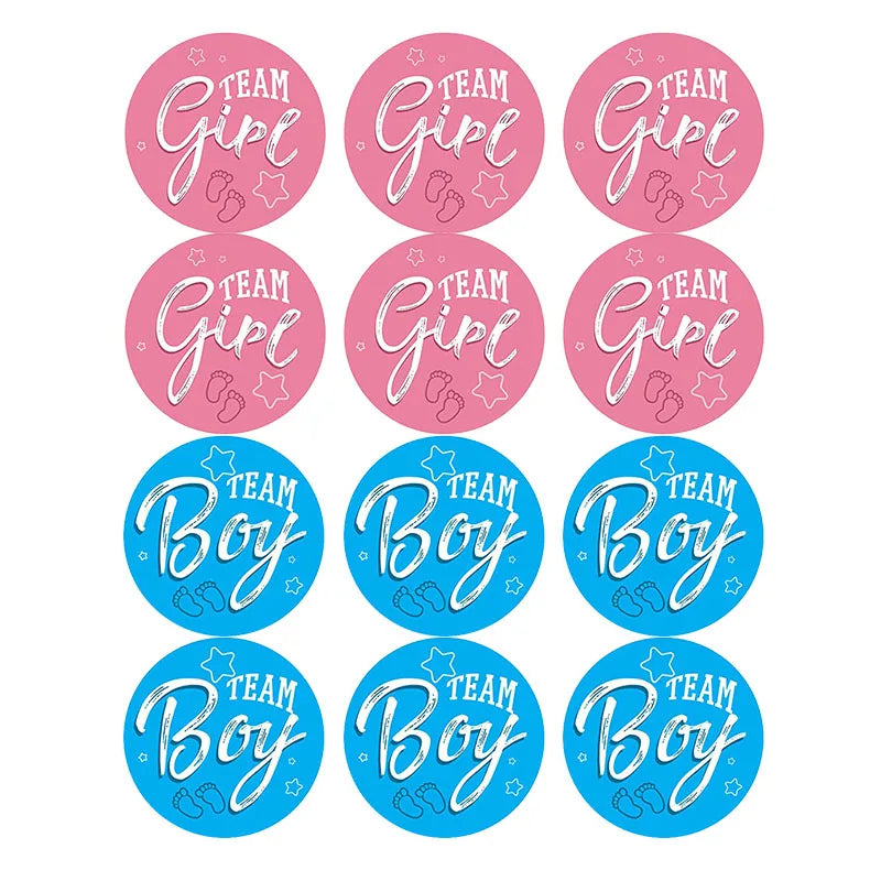 60/120pcs Team Boy Team Girl Stickers Boy or Girl Sticker for Gender Reveal Party Decoration Baby Shower Supplies Gift Box Label The Little Baby Brand The Little Baby Brand