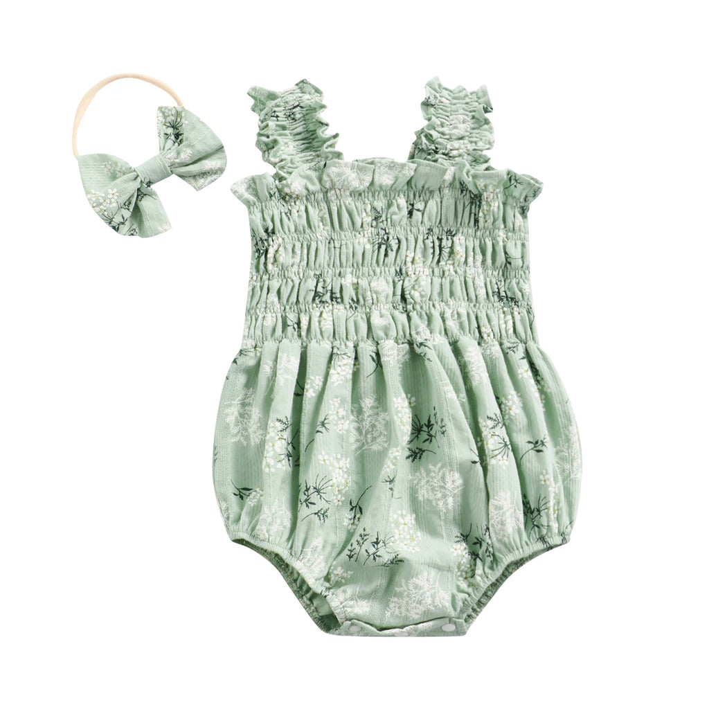 Baby Rompers Girls Sleeveless Baby Romper with Bow Set (Copy) The Little Baby Brand The Little Baby Brand