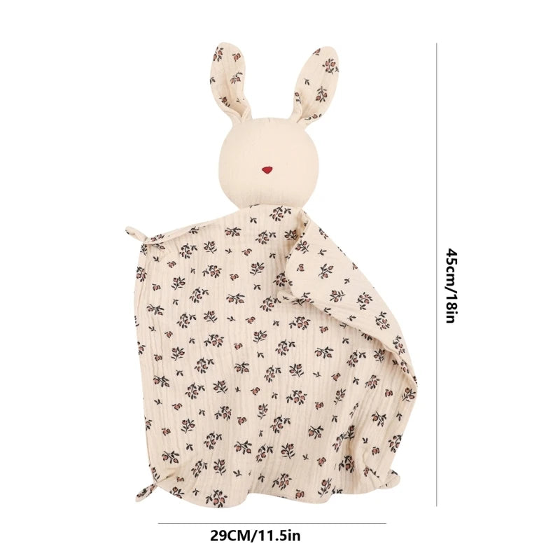 Cute Baby Rattle Bunny Muslin Towel Newborn Soft Cotton Sleeping Dolls Burp Soothing Cloth Blanket Educational Plush Rabbit The Little Baby Brand The Little Baby Brand