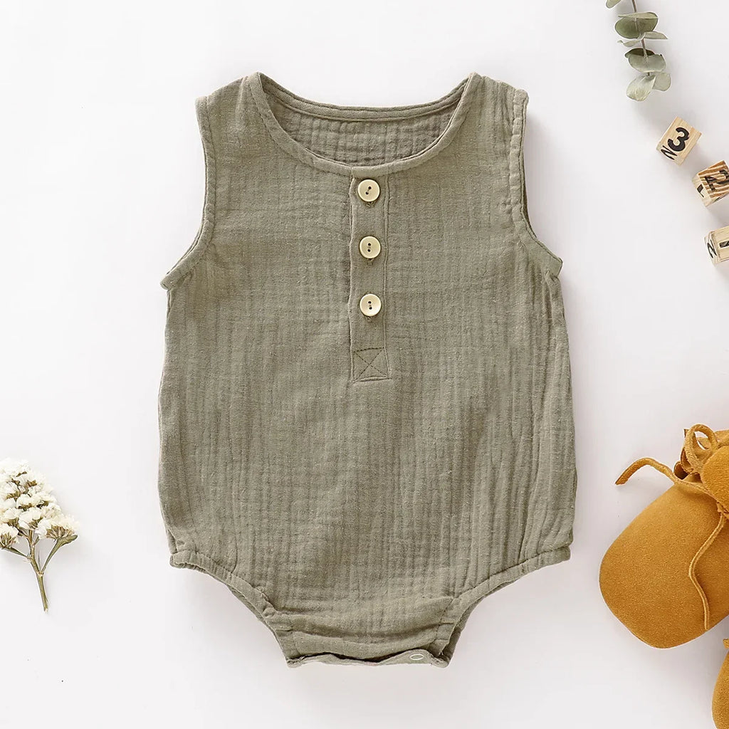 Summer Infant Baby Boys Girls Romper Muslin Sleeveless Newborn Rompers Fashion Baby Clothing The Little Baby Brand The Little Baby Brand