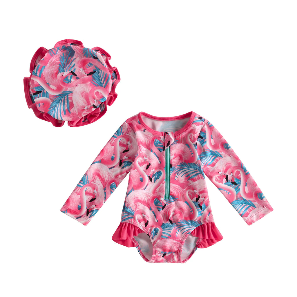 Baby Swimwear Baby Girls Swimsuit and Hat Set (Copy) The Little Baby Brand The Little Baby Brand