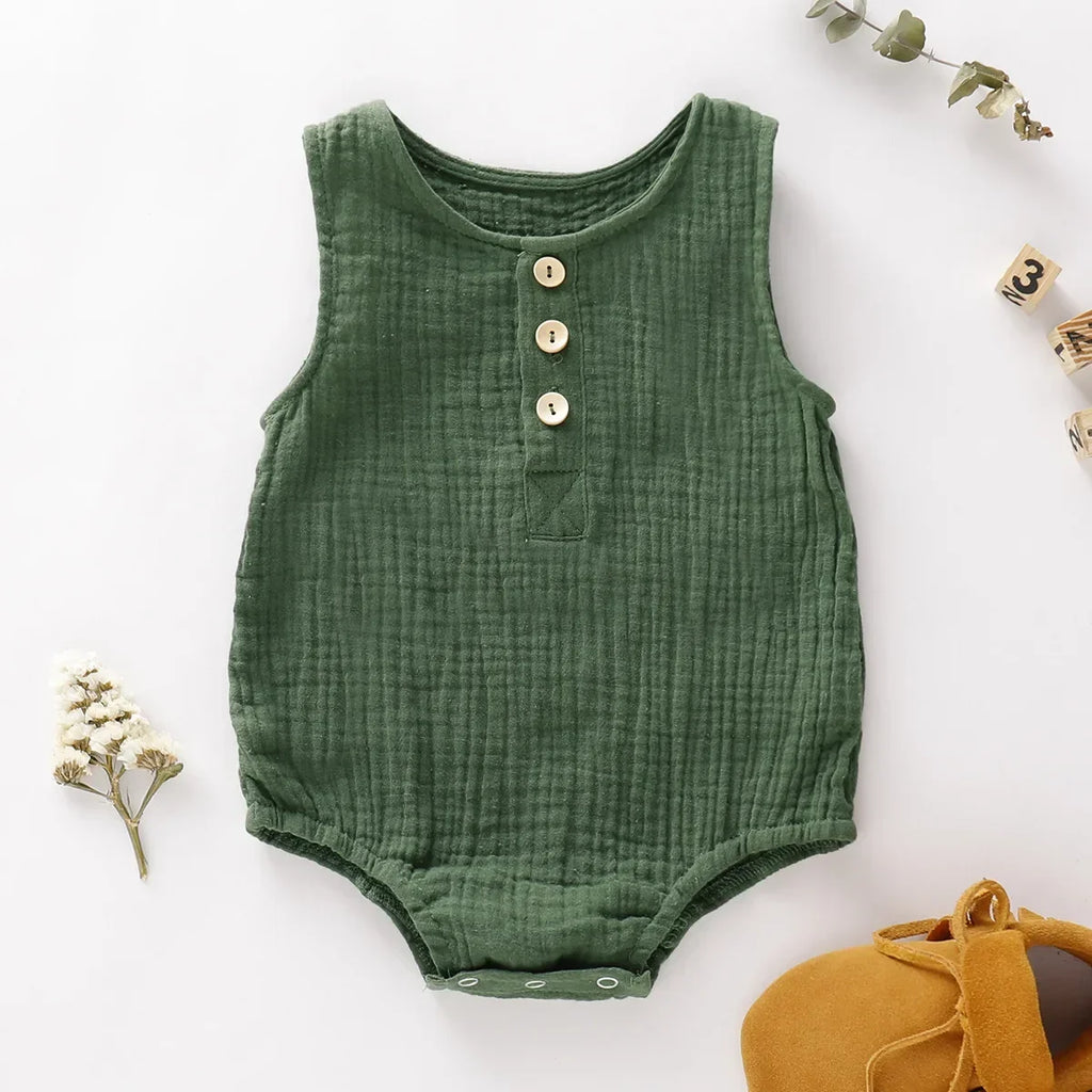 Summer Infant Baby Boys Girls Romper Muslin Sleeveless Newborn Rompers Fashion Baby Clothing The Little Baby Brand The Little Baby Brand