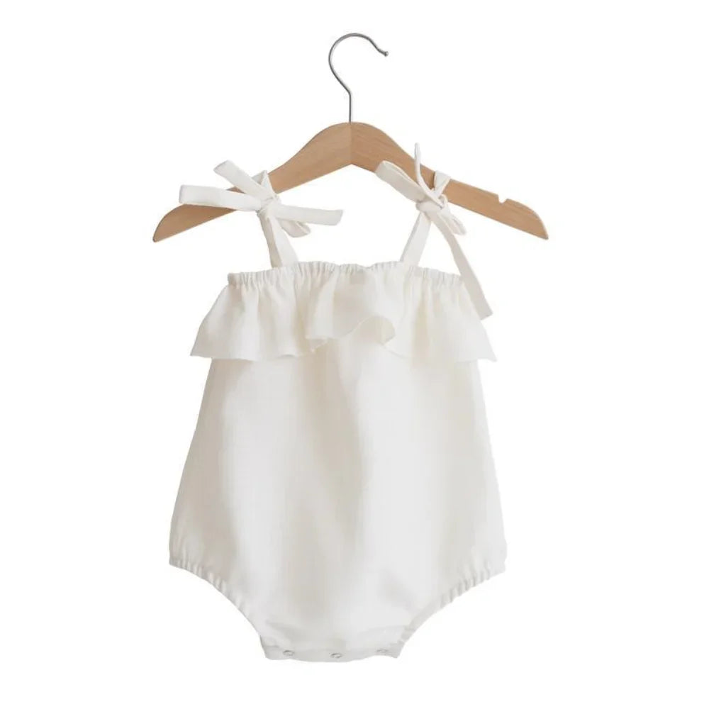 Summer Baby Girls Rompers Solid Cotton Infant Romper Ruffles Slip Strap Kids Playsuit Jumpsuits Onepiece Baby Clothes The Little Baby Brand The Little Baby Brand