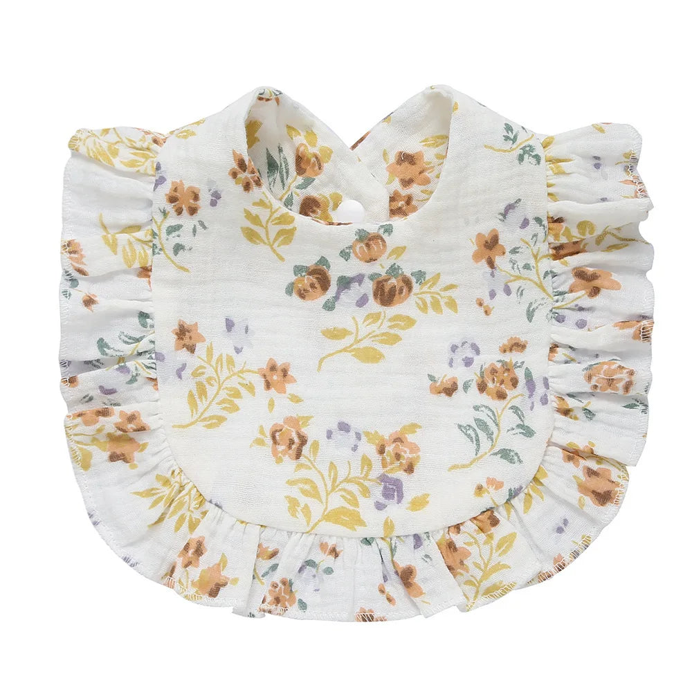 Korean Style Baby Feeding Drool Bib Ruffle Floral Infants Saliva Towel Soft Cotton Burp Cloth For Newborn Toddler Kids Bibs New The Little Baby Brand The Little Baby Brand