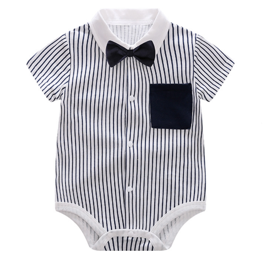 Baby Bodysuit Summer Short Sleeve Baby Full Moon Clothing Newborn Thin Gentleman Ha Clothing Creeper eprolo The Little Baby Brand