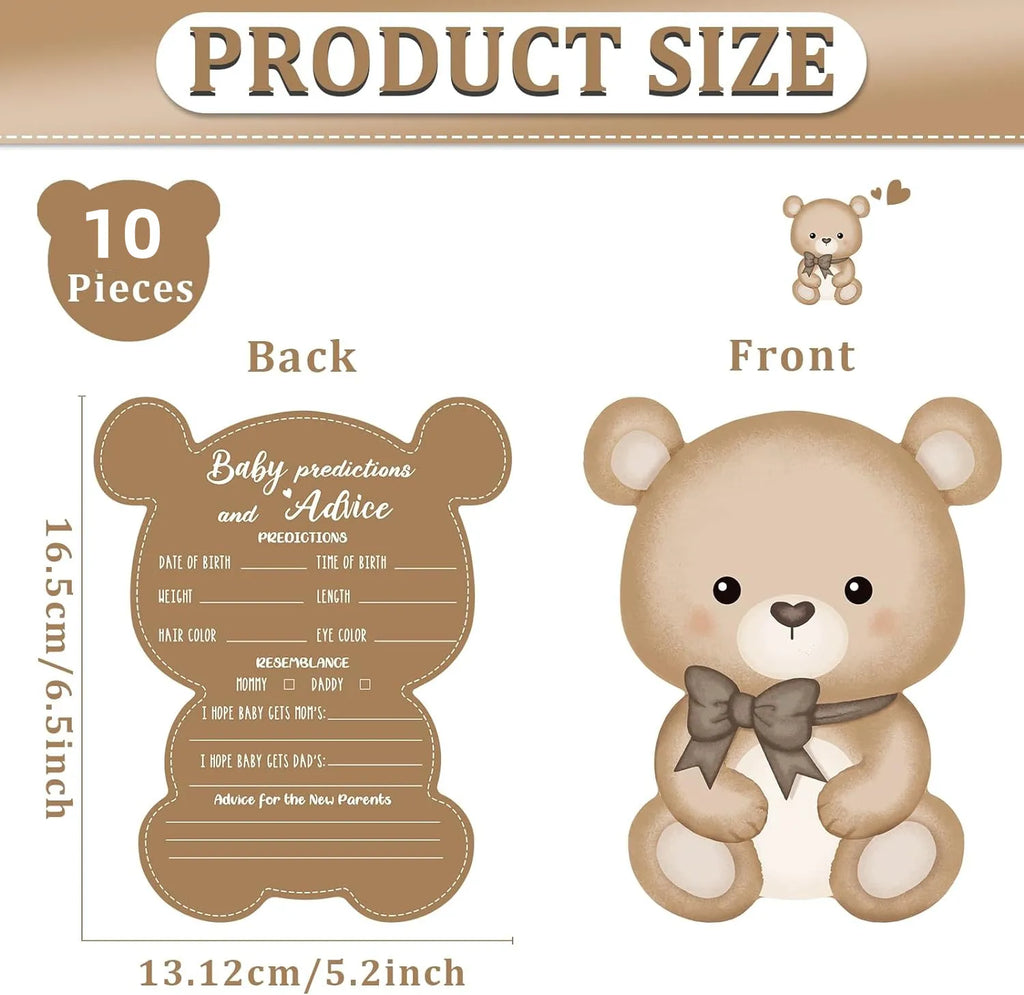 10 Sheets Cartoon Bear Predicitions Advice Game Card Gender Reveal Theme Voting Card for Baby Shower Birthday Party Decoration The Little Baby Brand The Little Baby Brand