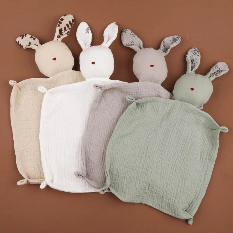 Cute Baby Rattle Bunny Muslin Towel Newborn Soft Cotton Sleeping Dolls Burp Soothing Cloth Blanket Educational Plush Rabbit The Little Baby Brand The Little Baby Brand