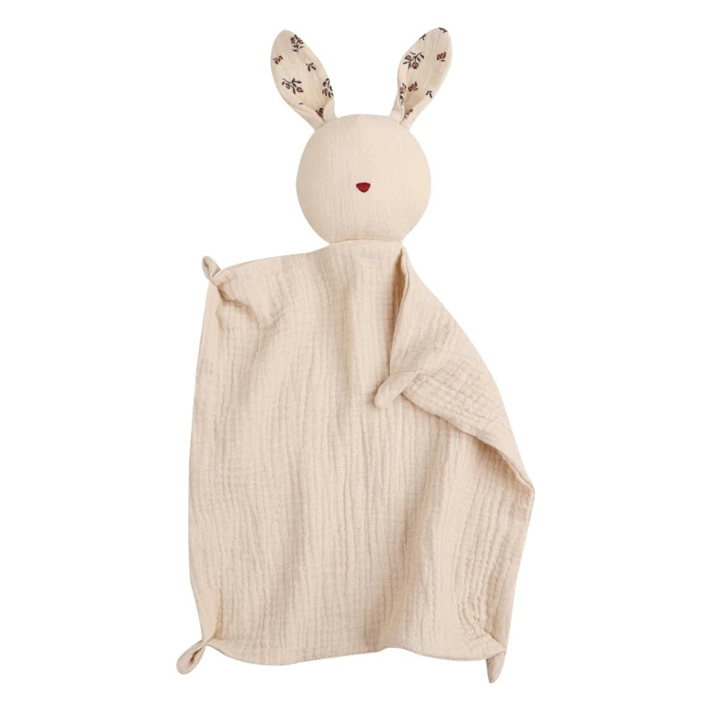 Cute Baby Rattle Bunny Muslin Towel Newborn Soft Cotton Sleeping Dolls Burp Soothing Cloth Blanket Educational Plush Rabbit The Little Baby Brand The Little Baby Brand