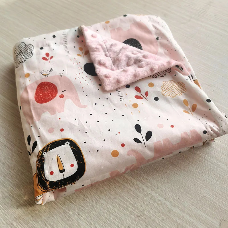 Spring Baby Blanket Warm Double Layer Swaddle Wrap Newborn Thermal Soft Fleece Bath Towel Baby Stroller Blanket Sleepsack 76*102 The Little Baby Brand The Little Baby Brand