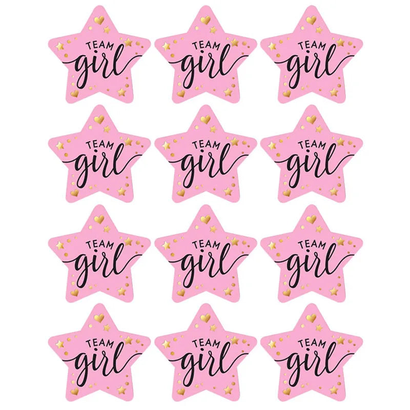 60/120pcs Team Boy Team Girl Stickers Boy or Girl Sticker for Gender Reveal Party Decoration Baby Shower Supplies Gift Box Label The Little Baby Brand The Little Baby Brand