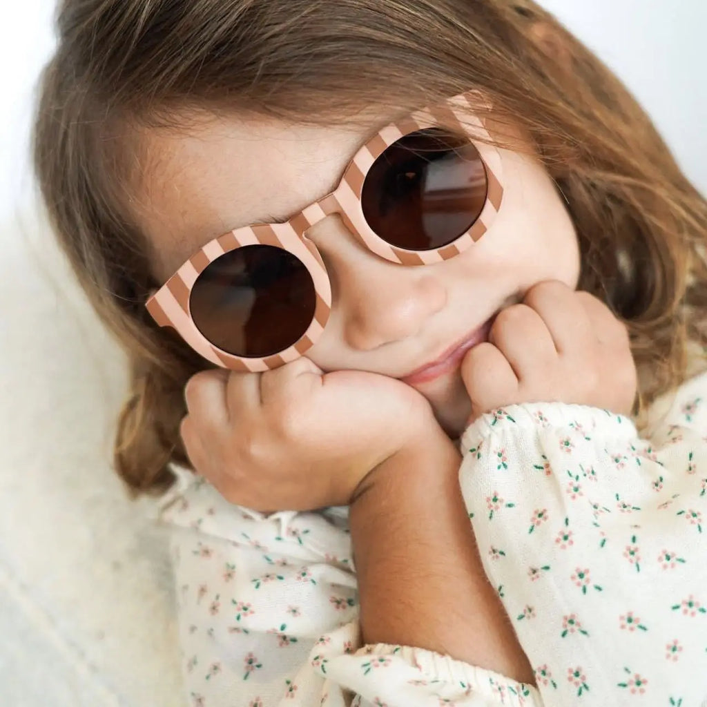 New Arrival 2-10 Years Kids Cute Round Sunglasses Boys Girls Baby Lattice Outdoor Children Fashion Cat Eye White Pink Shades The Little Baby Brand The Little Baby Brand