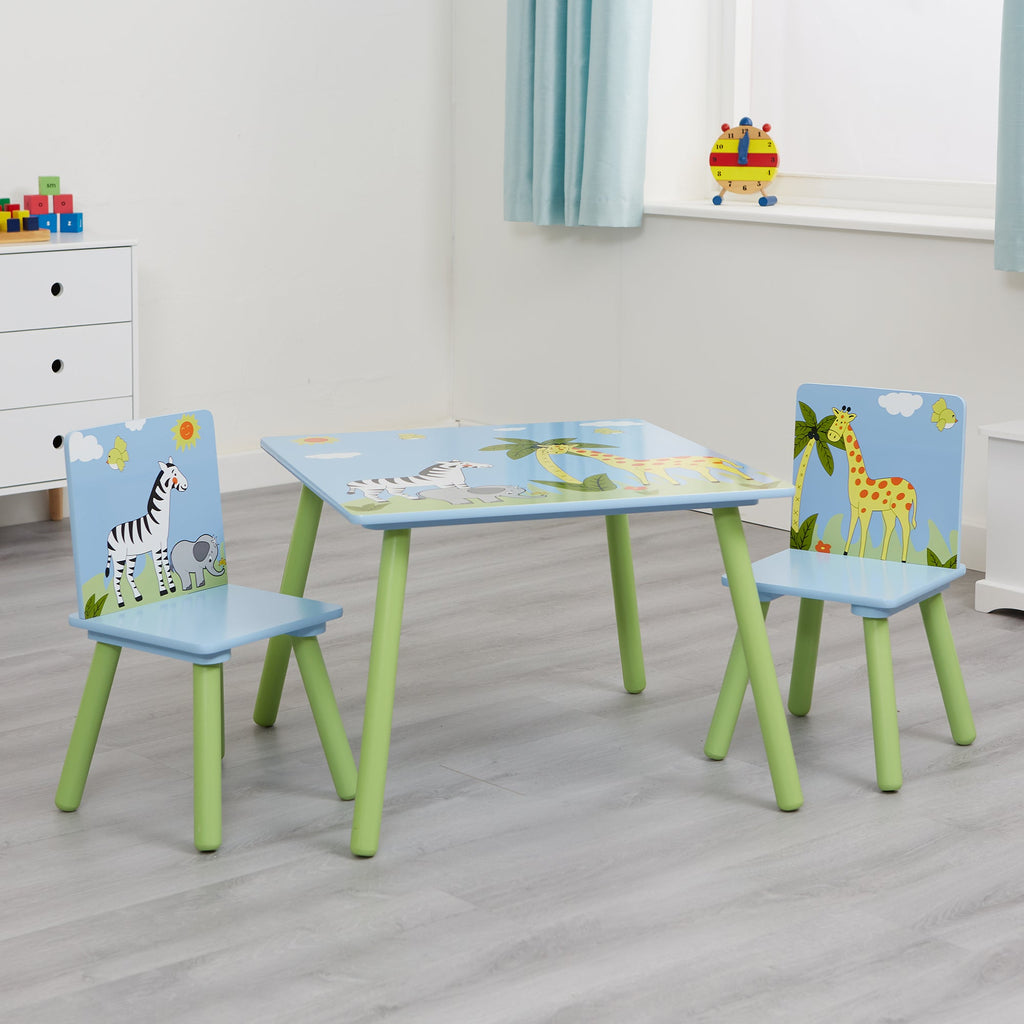 Nursery Wooden Safari Animal Table & Chairs Liberty House Toys The Little Baby Brand